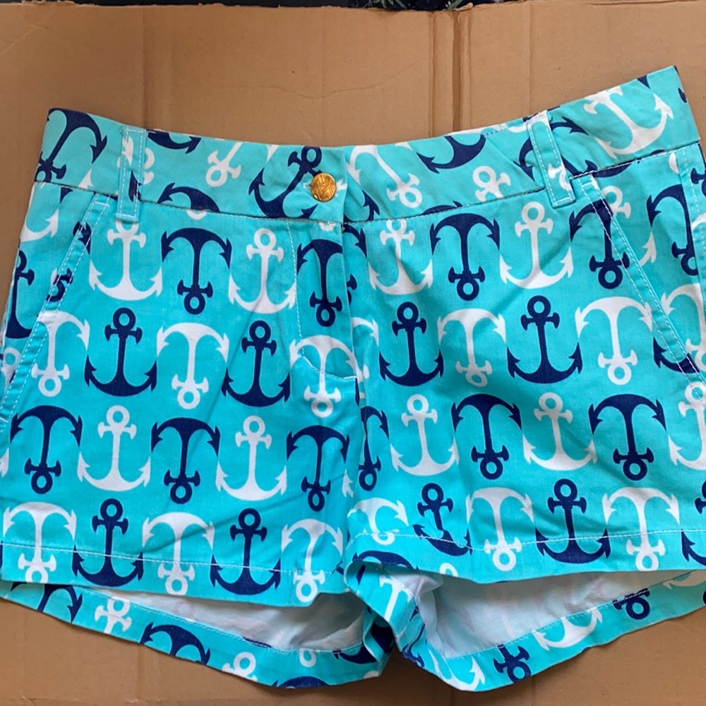 Teal anchor print shorts size medium